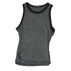 Brandy Melville Black and Gray Striped Top